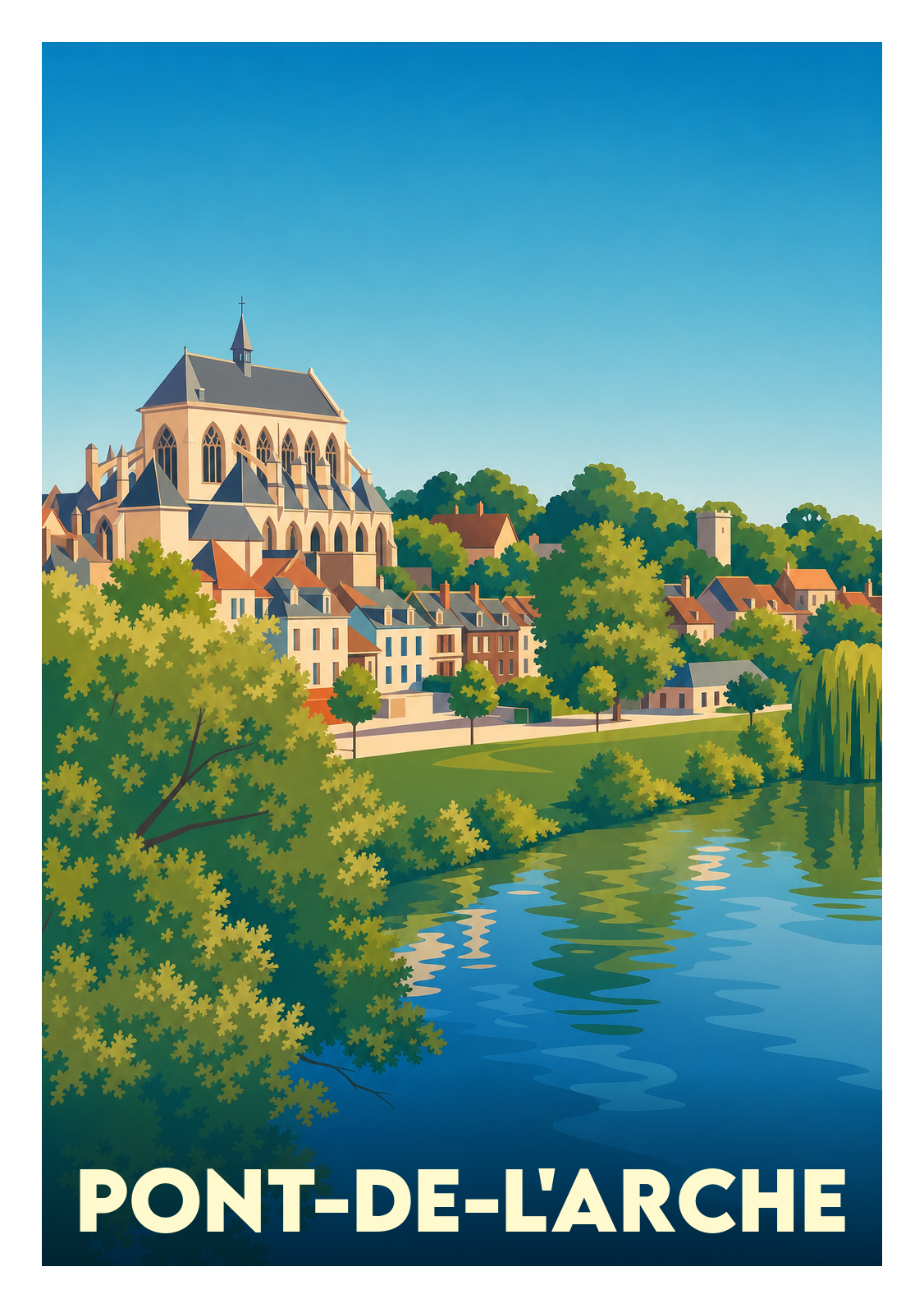 Affiche souvenir de Pont-de-l'Arche – image brute sans cadre