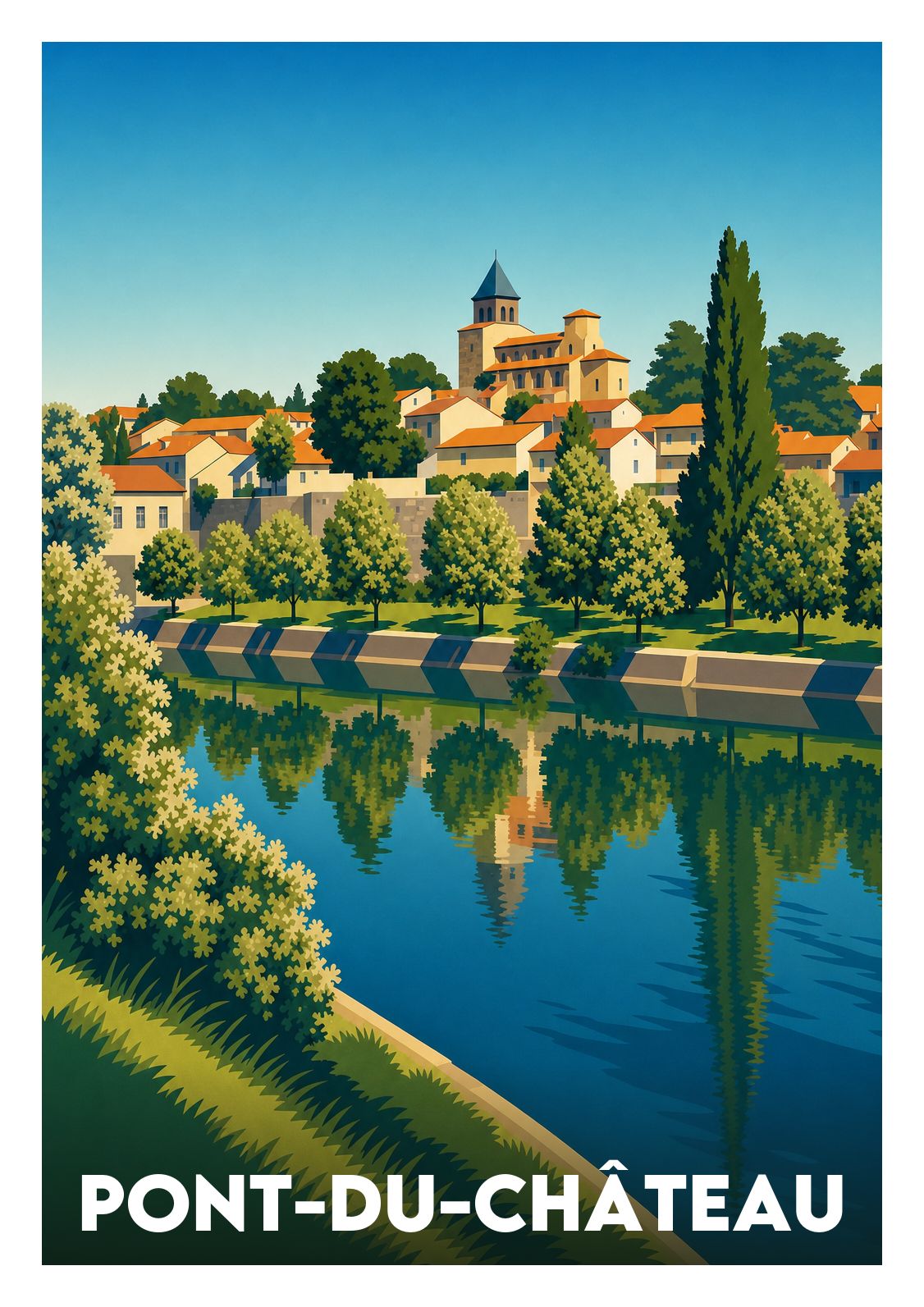 Affiche souvenir de Pont-du-Château – image brute sans cadre