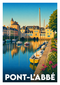 Affiche souvenir de Pont-l'Abbé – image brute sans cadre