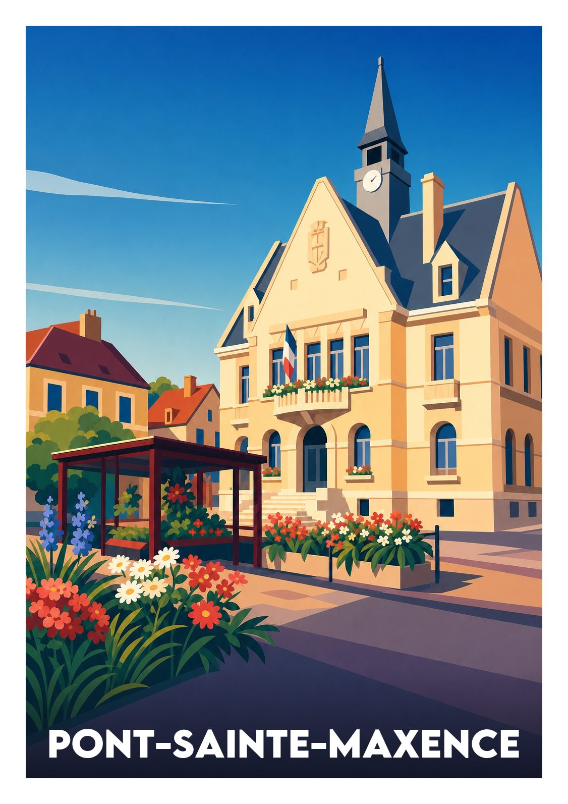 Affiche souvenir de Pont-Sainte-Maxence – image brute sans cadre