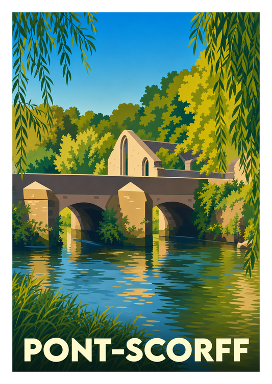 Affiche souvenir de Pont-Scorff – image brute sans cadre