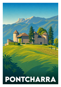 Affiche souvenir de Pontcharra – image brute sans cadre