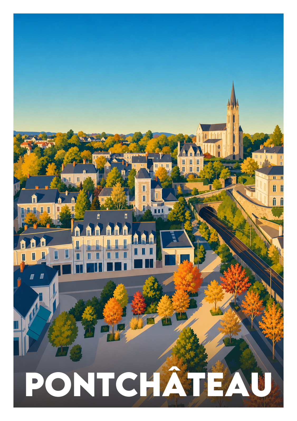 Affiche souvenir de Pontchâteau – image brute sans cadre