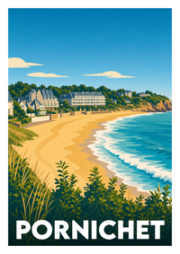 Affiche souvenir de Pornichet – image brute sans cadre