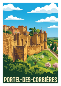 Affiche souvenir de Portel-des-Corbières – image brute sans cadre
