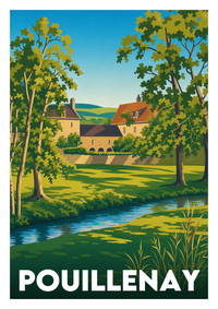 Affiche souvenir de Pouillenay – image brute sans cadre