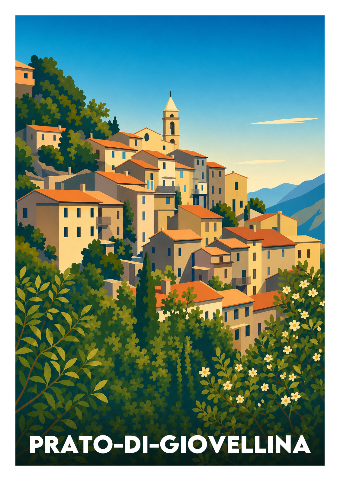 Affiche souvenir de Prato-di-Giovellina – image brute sans cadre