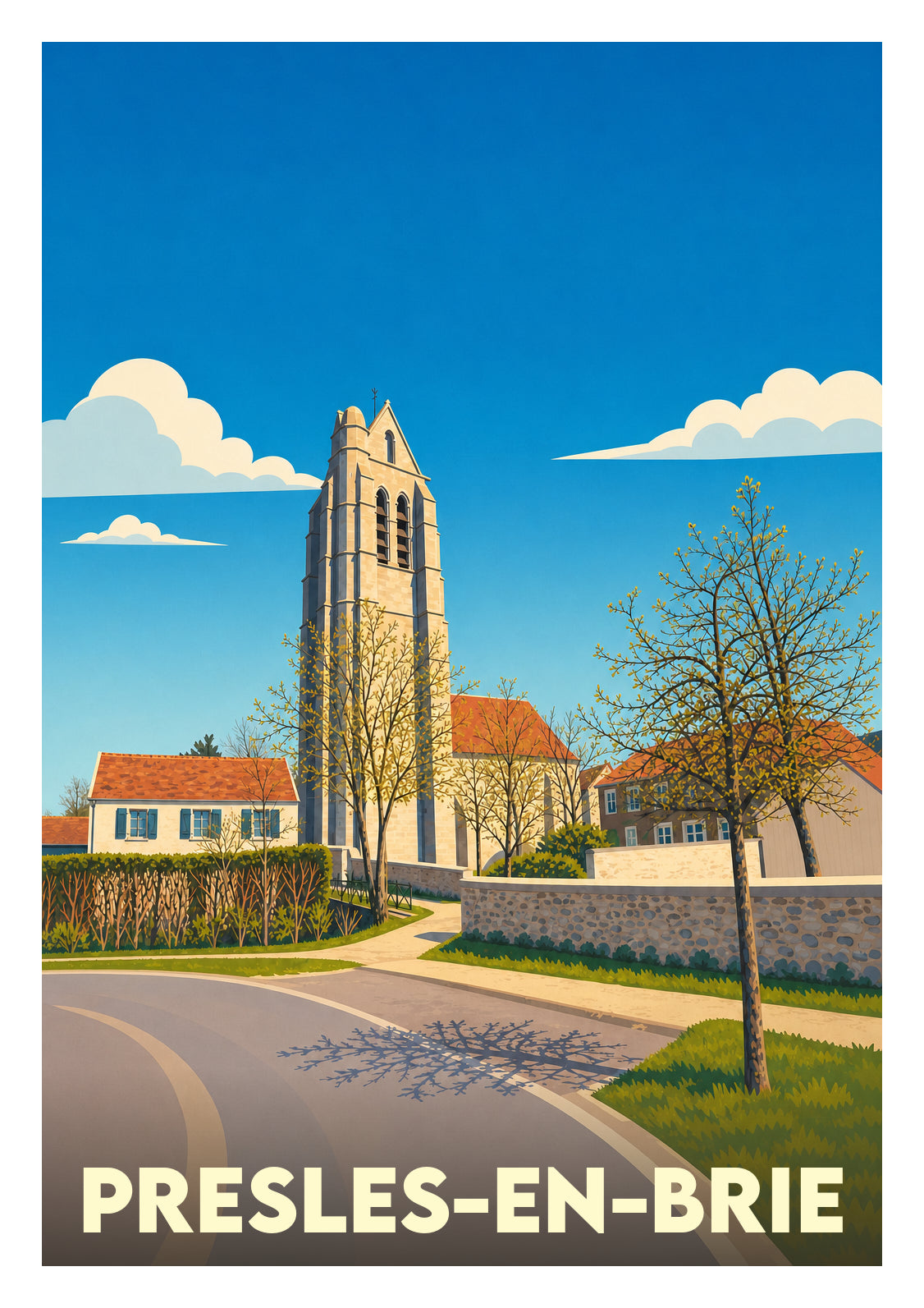 Affiche souvenir de Presles-en-Brie – image brute sans cadre