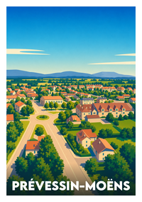 Affiche souvenir de Prévessin-Moëns – image brute sans cadre