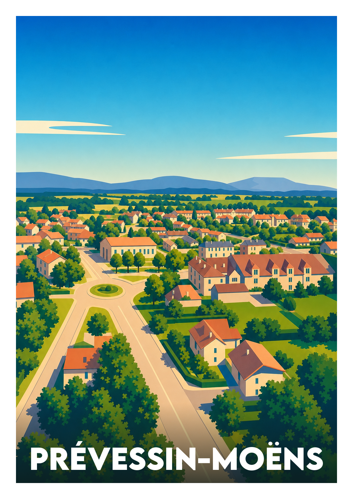 Affiche souvenir de Prévessin-Moëns – image brute sans cadre