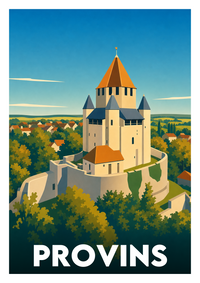 Affiche souvenir de Provins – image brute sans cadre