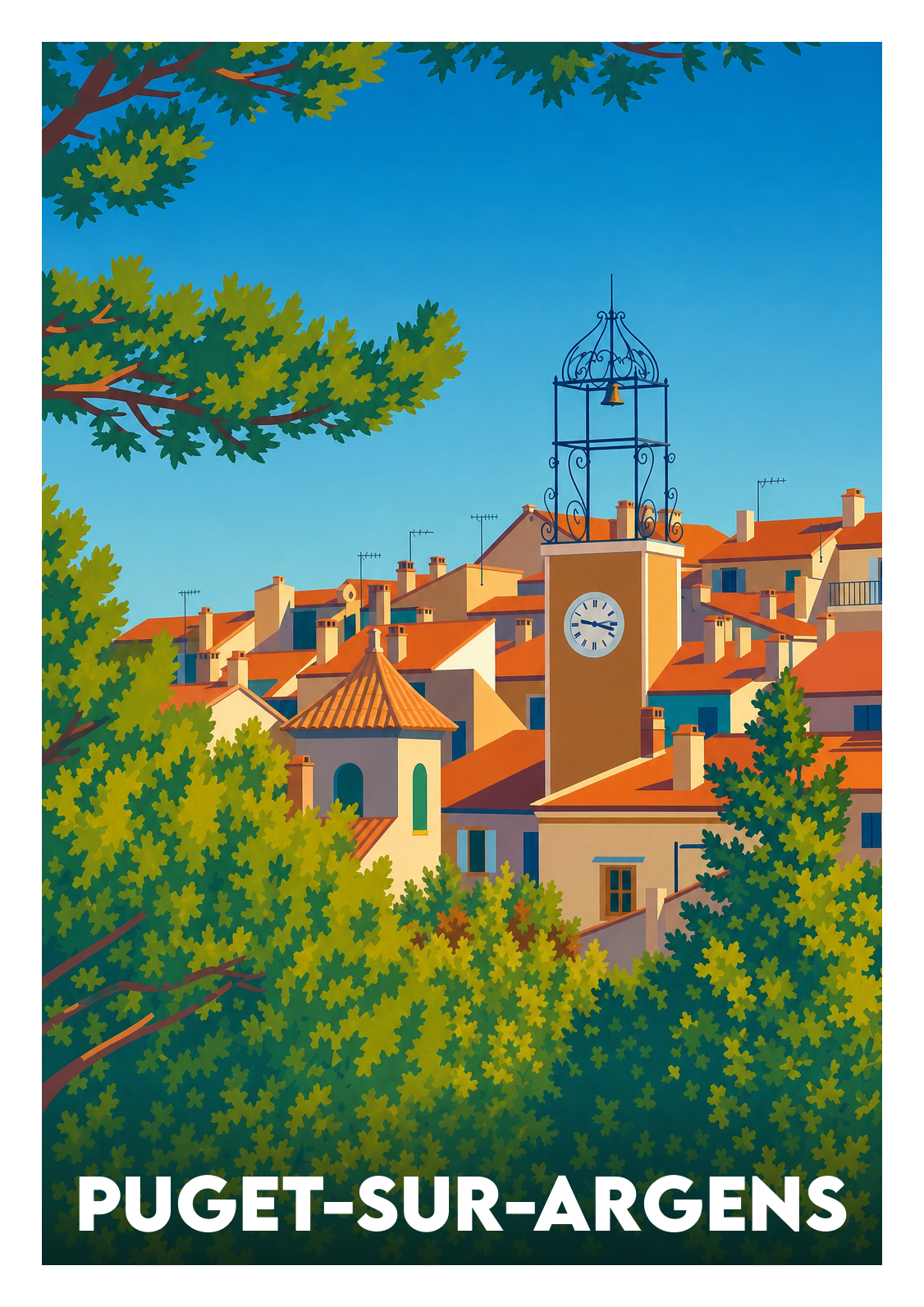 Affiche souvenir de Puget-sur-Argens – image brute sans cadre