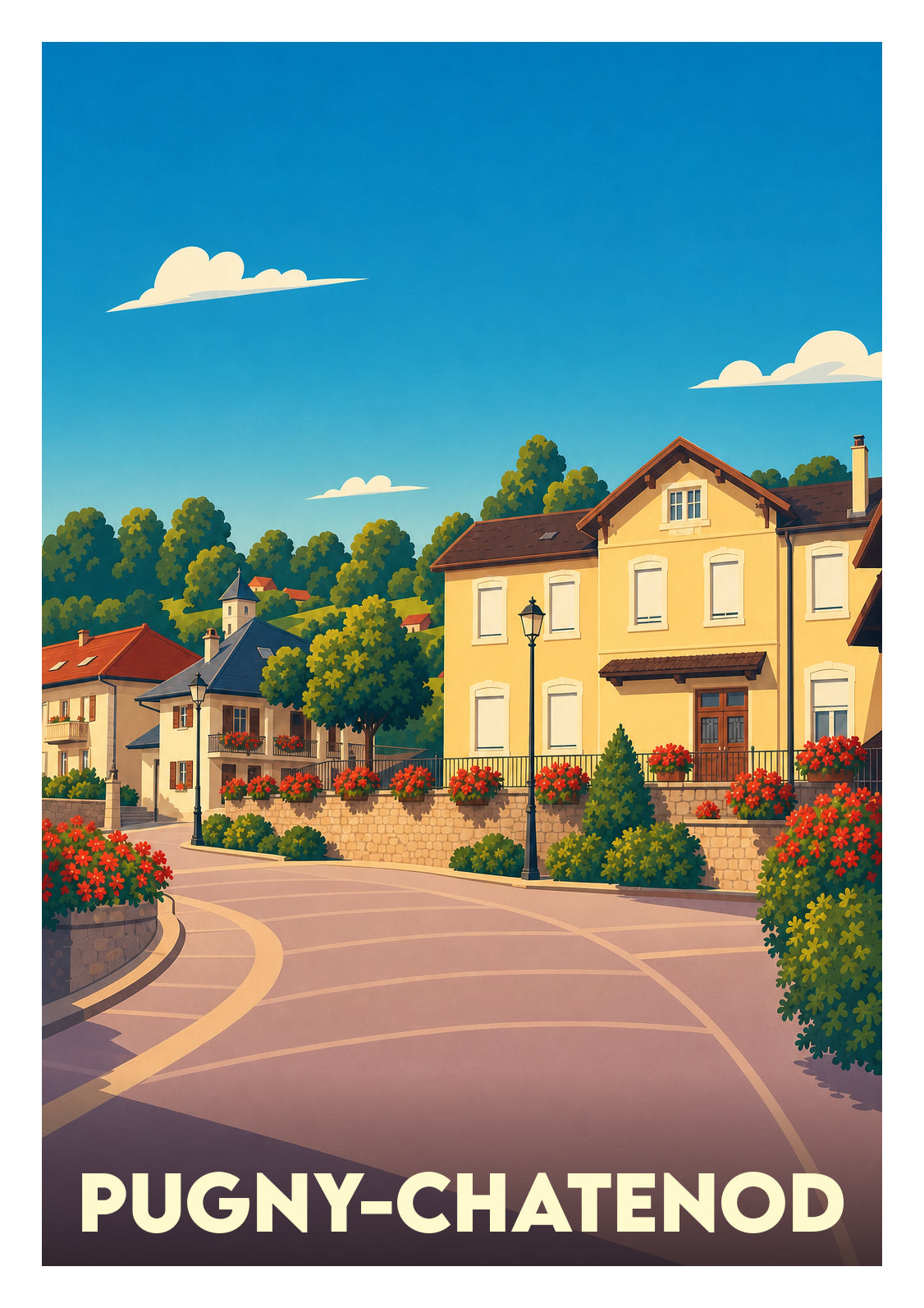 Affiche souvenir de Pugny-Chatenod – image brute sans cadre