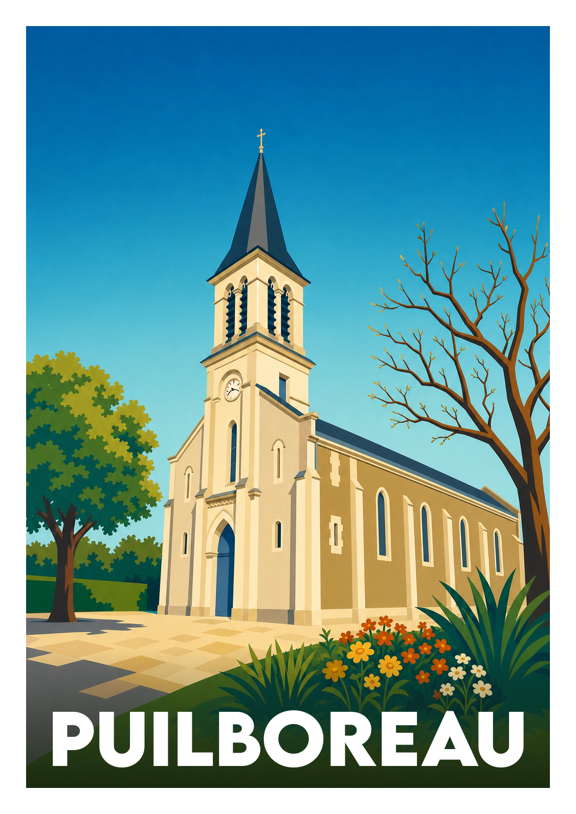 Affiche souvenir de Puilboreau – image brute sans cadre