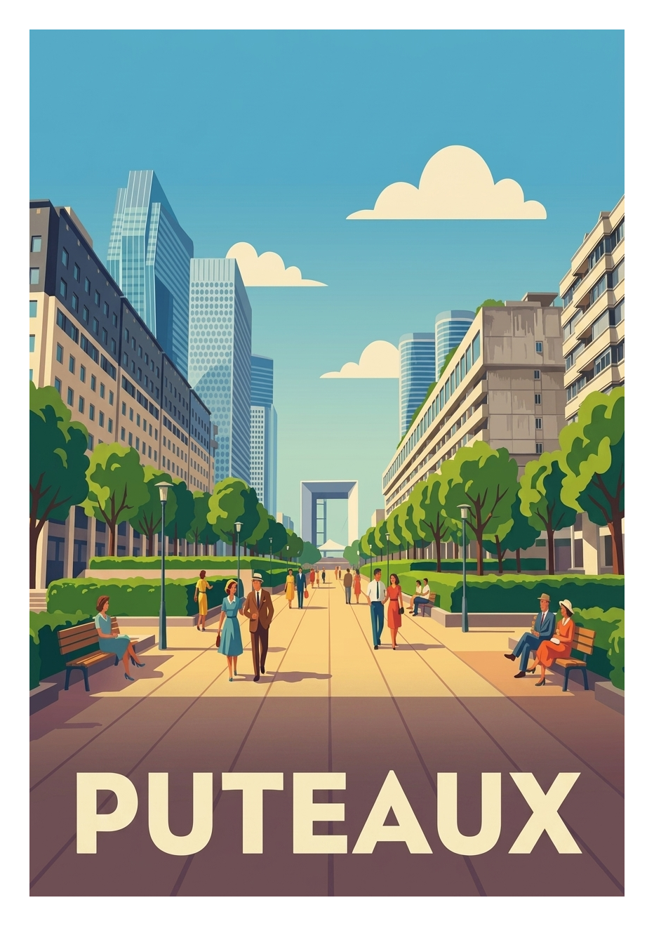 Affiche souvenir de Puteaux – image brute sans cadre
