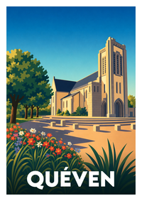 Affiche souvenir de Quéven – image brute sans cadre