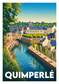 Affiche souvenir de Quimperlé – image brute sans cadre