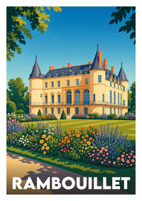 Affiche souvenir de Rambouillet – image brute sans cadre