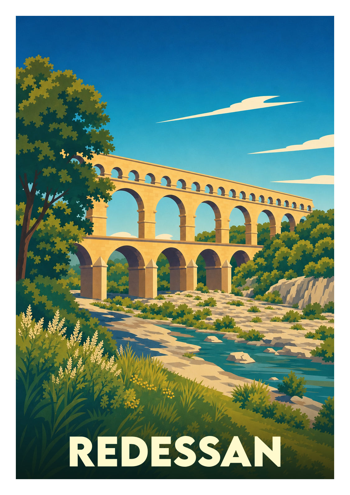 Affiche souvenir de Redessan – image brute sans cadre