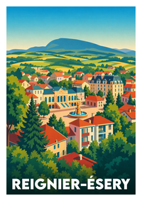 Affiche souvenir de Reignier-Ésery – image brute sans cadre