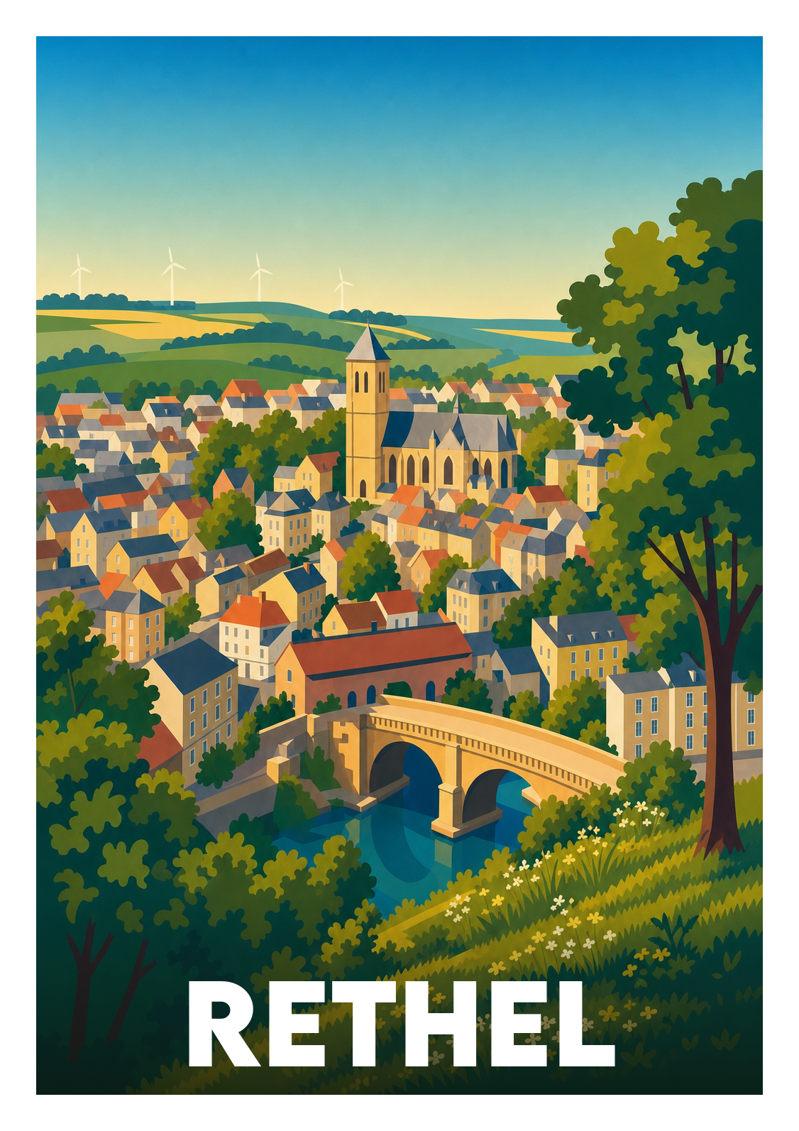 Affiche souvenir de Rethel – image brute sans cadre