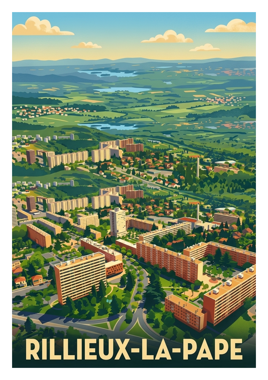 Affiche souvenir de Rillieux-la-Pape – image brute sans cadre
