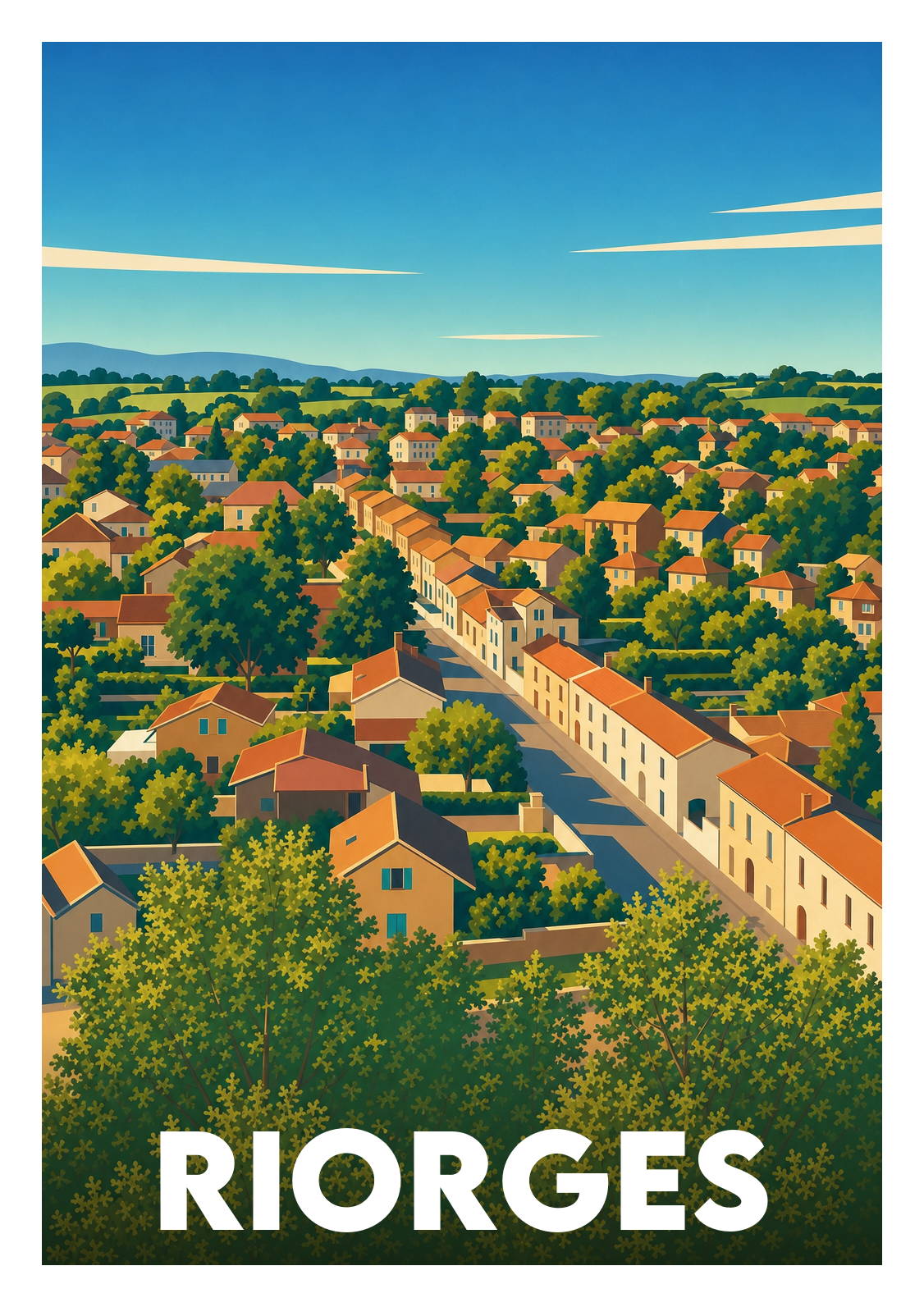 Affiche souvenir de Riorges – image brute sans cadre