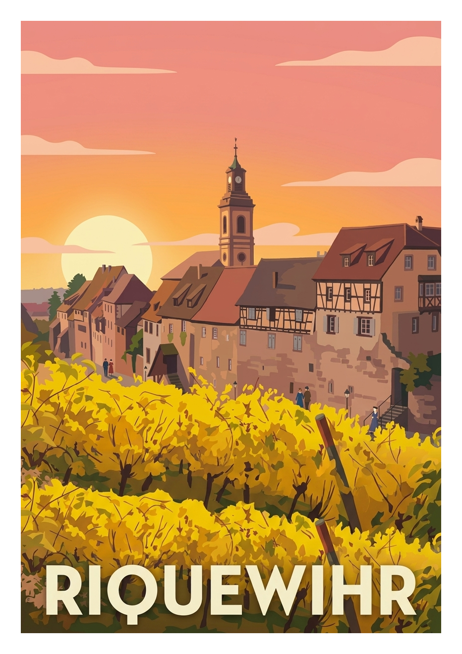 Affiche souvenir de Riquewihr – image brute sans cadre