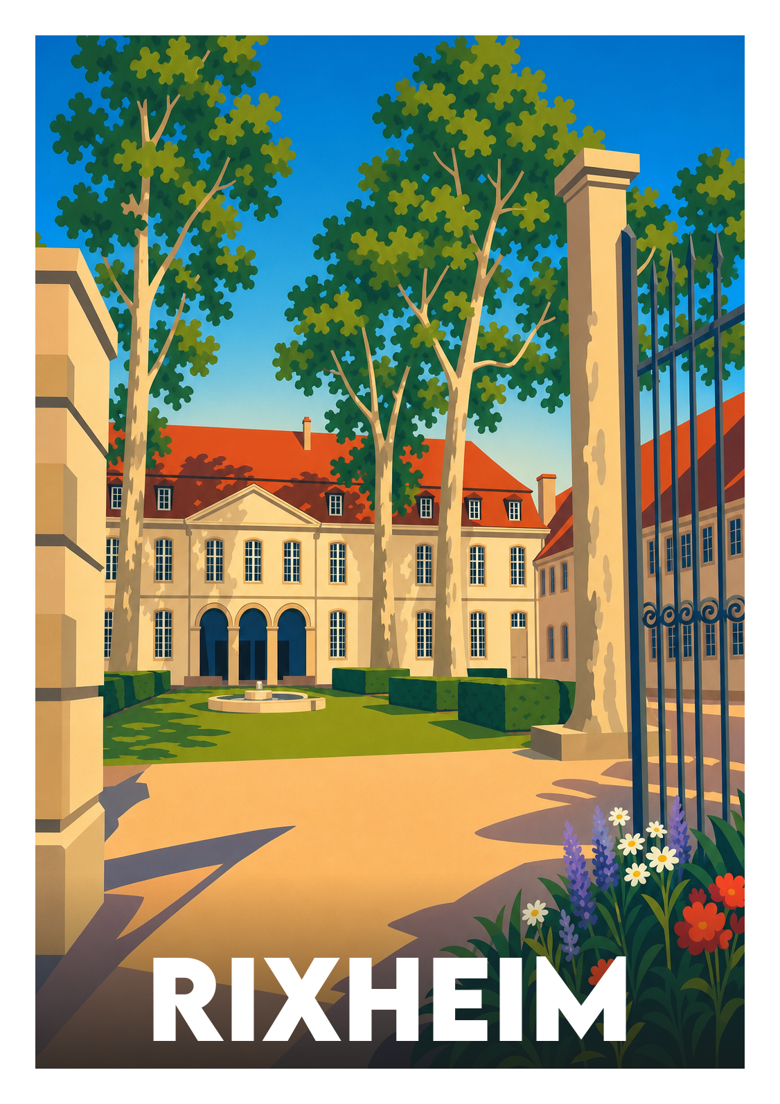 Affiche souvenir de Rixheim – image brute sans cadre