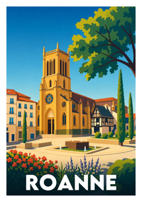Affiche souvenir de Roanne – image brute sans cadre