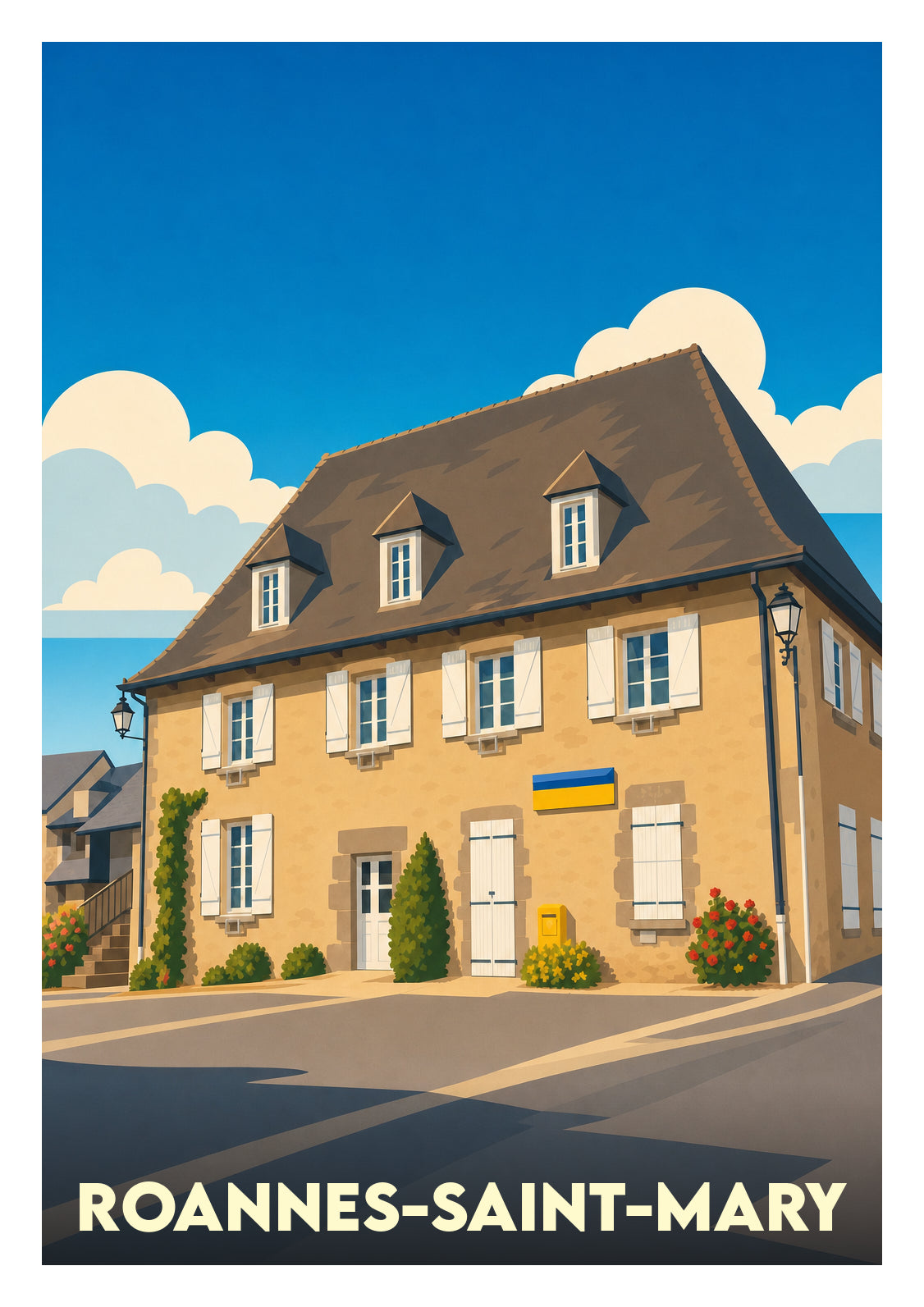 Affiche souvenir de Roannes-Saint-Mary – image brute sans cadre