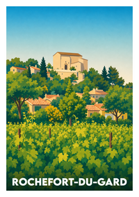 Affiche souvenir de Rochefort-du-Gard – image brute sans cadre