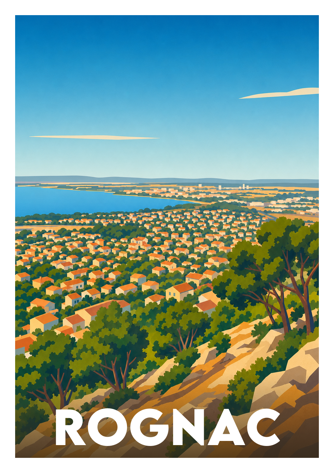 Affiche souvenir de Rognac – image brute sans cadre