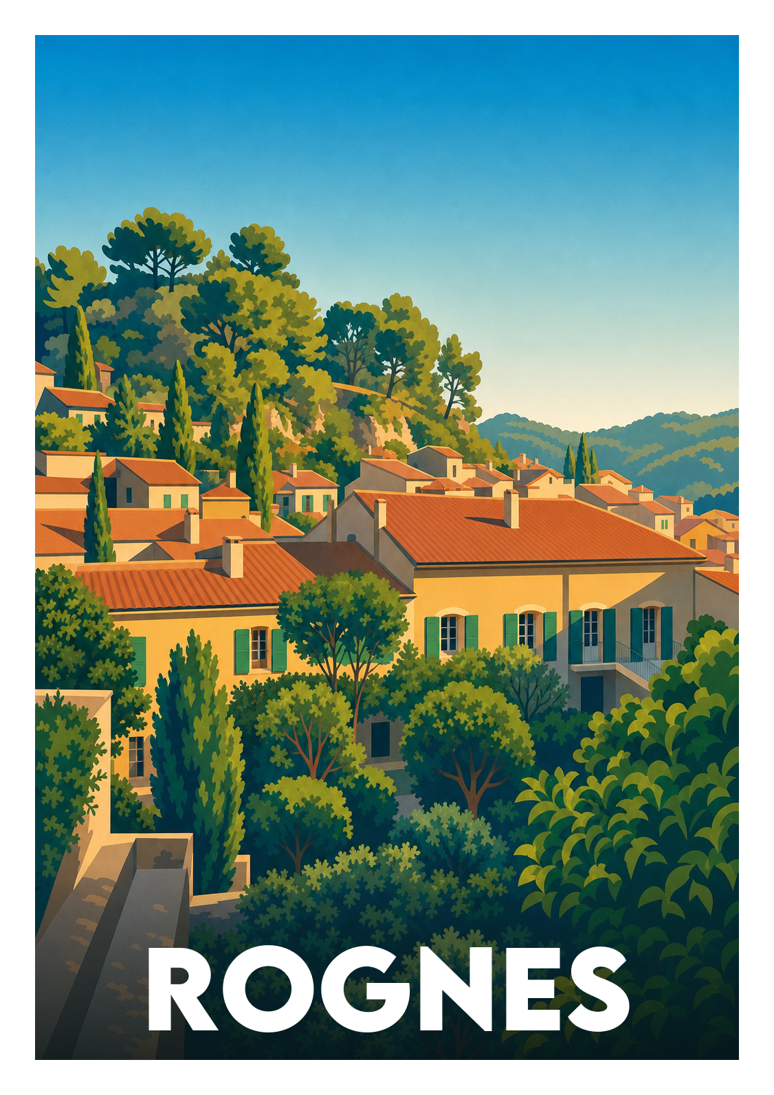 Affiche souvenir de Rognes – image brute sans cadre