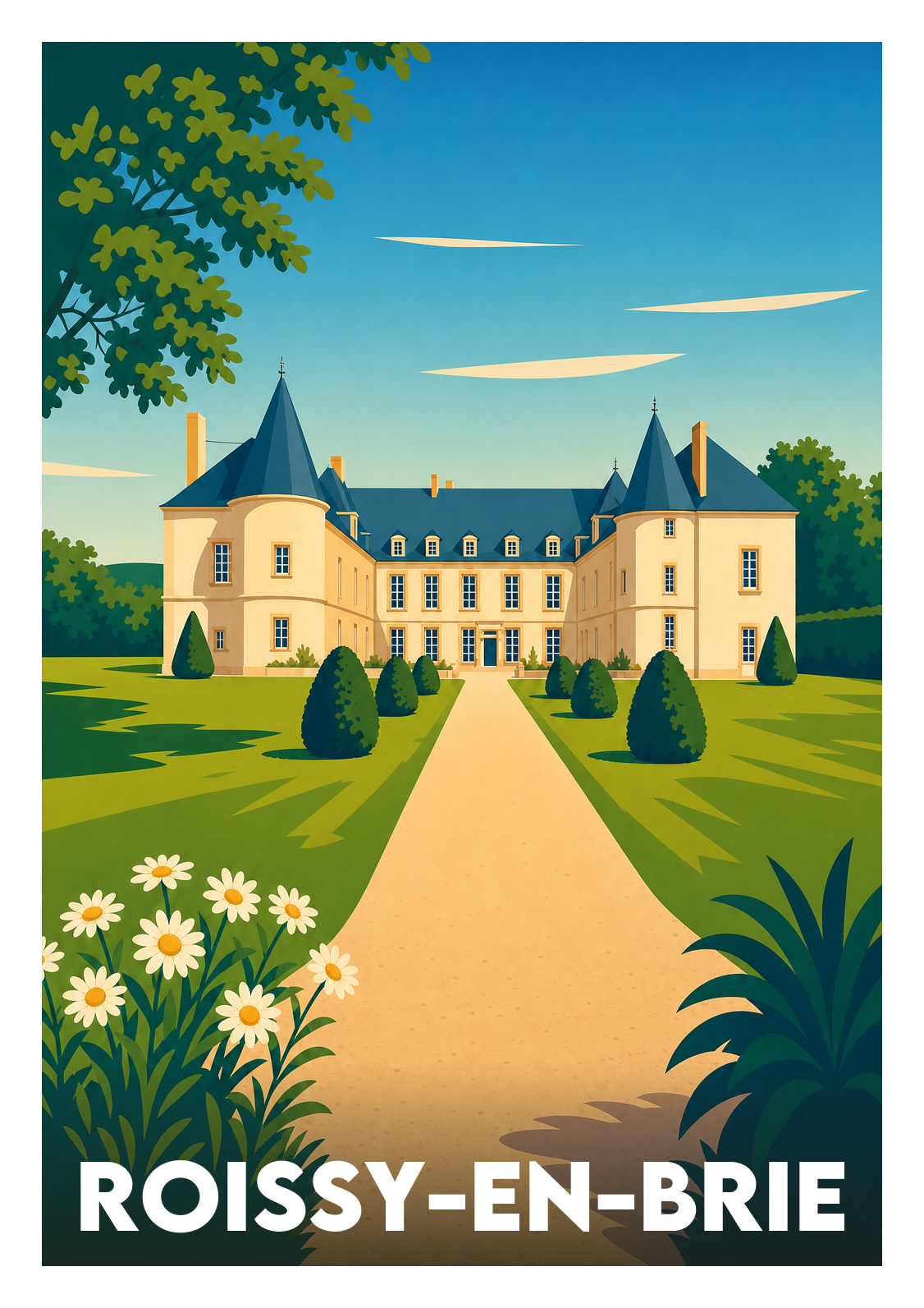 Affiche souvenir de Roissy-en-Brie – image brute sans cadre