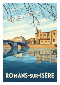 Affiche souvenir de Romans-sur-Isère – image brute sans cadre