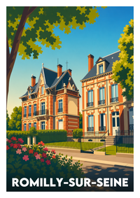 Affiche souvenir de Romilly-sur-Seine – image brute sans cadre