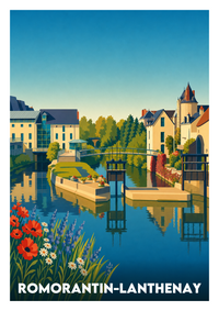 Affiche souvenir de Romorantin-Lanthenay – image brute sans cadre