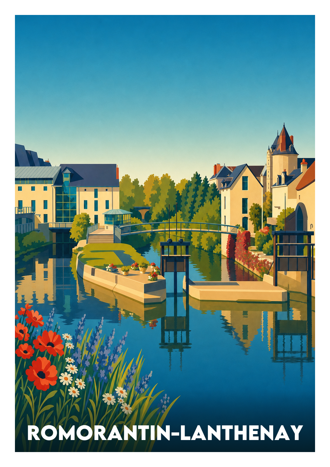 Affiche souvenir de Romorantin-Lanthenay – image brute sans cadre