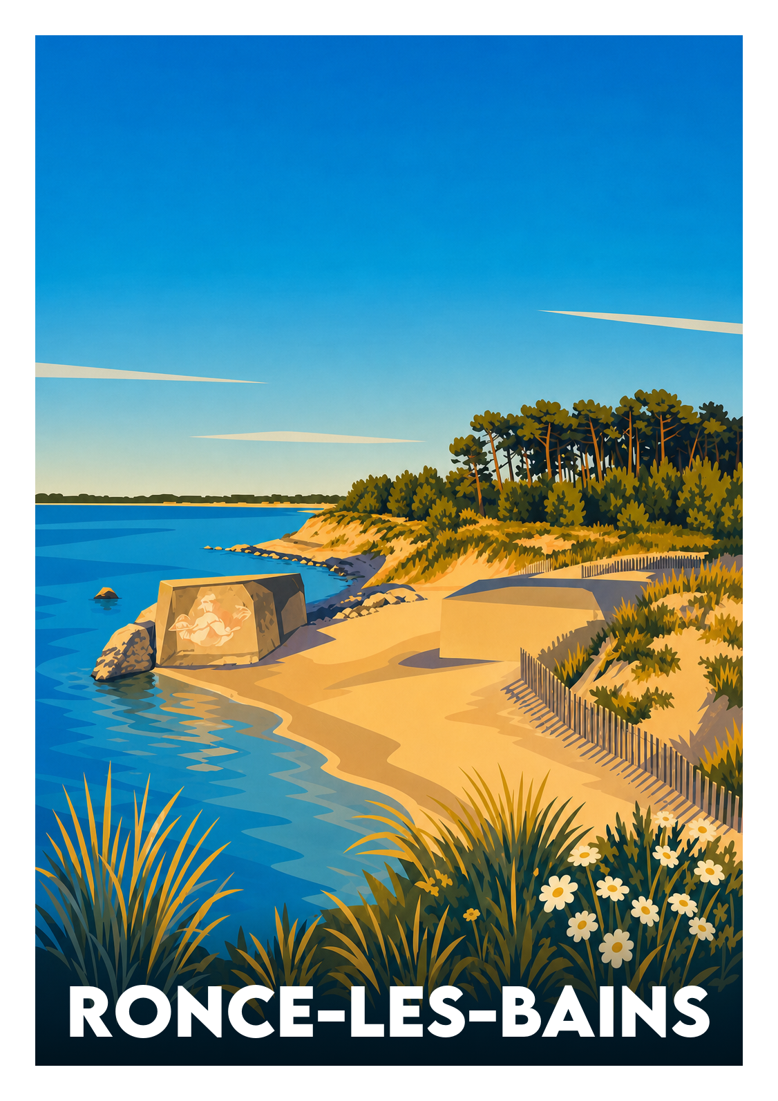 Affiche souvenir de Ronce-les-Bains – image brute sans cadre