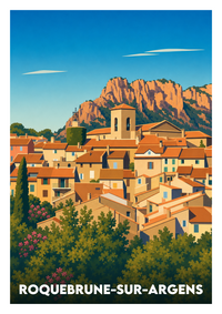 Affiche souvenir de Roquebrune-sur-Argens – image brute sans cadre