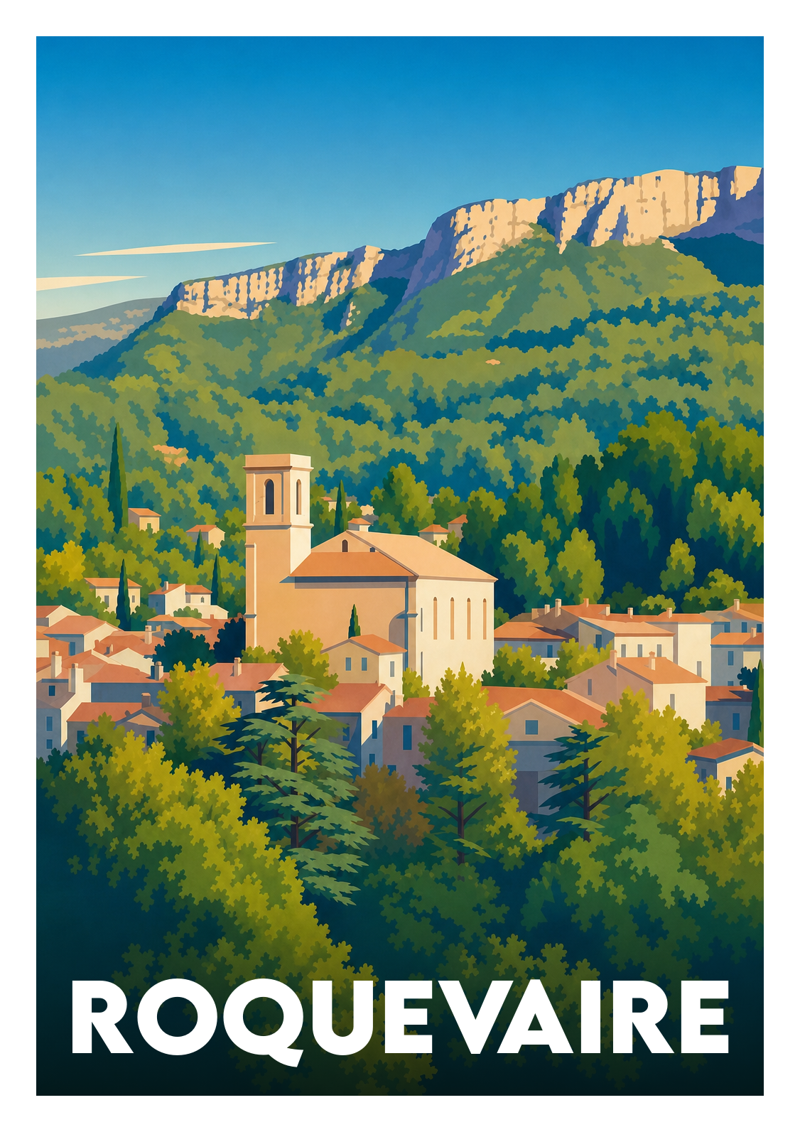 Affiche souvenir de Roquevaire – image brute sans cadre