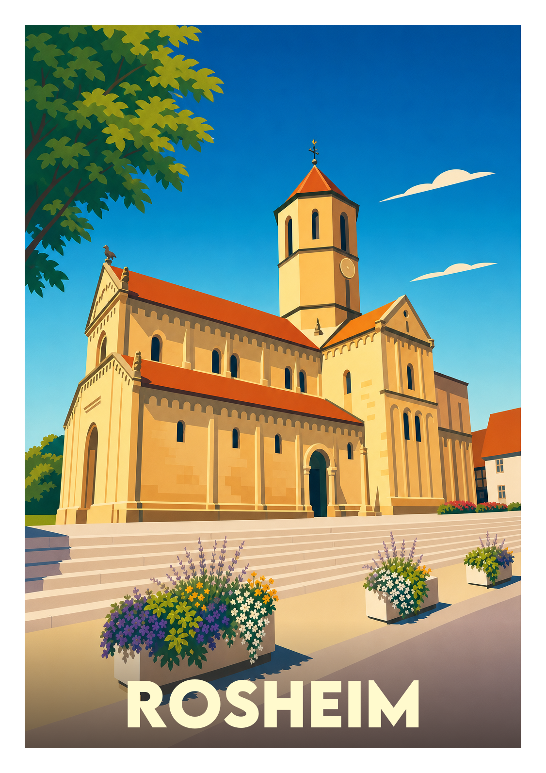 Affiche souvenir de Rosheim – image brute sans cadre