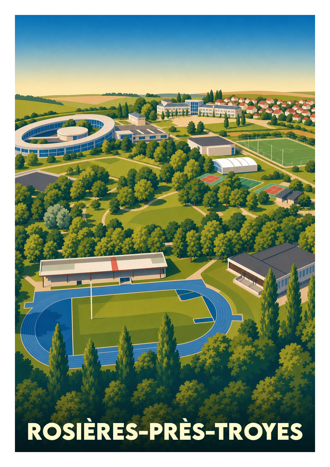 Affiche souvenir de Rosières-près-Troyes – image brute sans cadre