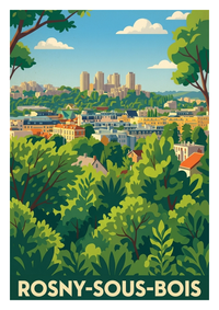Affiche souvenir de Rosny-sous-Bois – image brute sans cadre