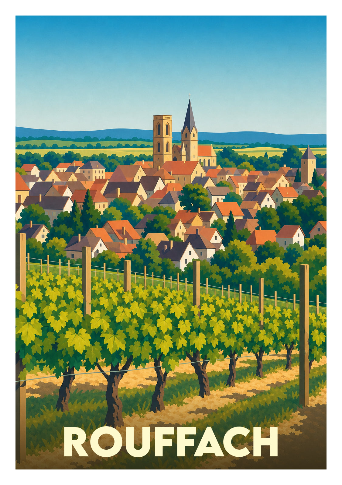 Affiche souvenir de Rouffach – image brute sans cadre