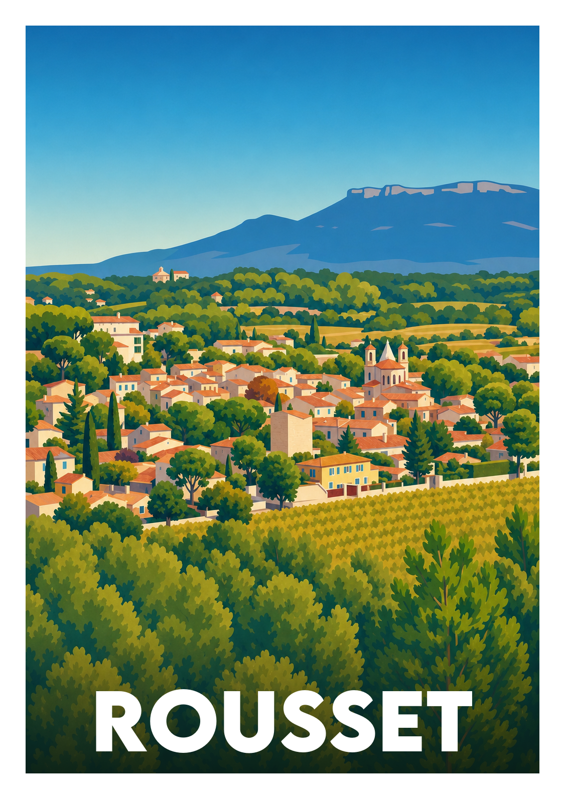 Affiche souvenir de Rousset – image brute sans cadre