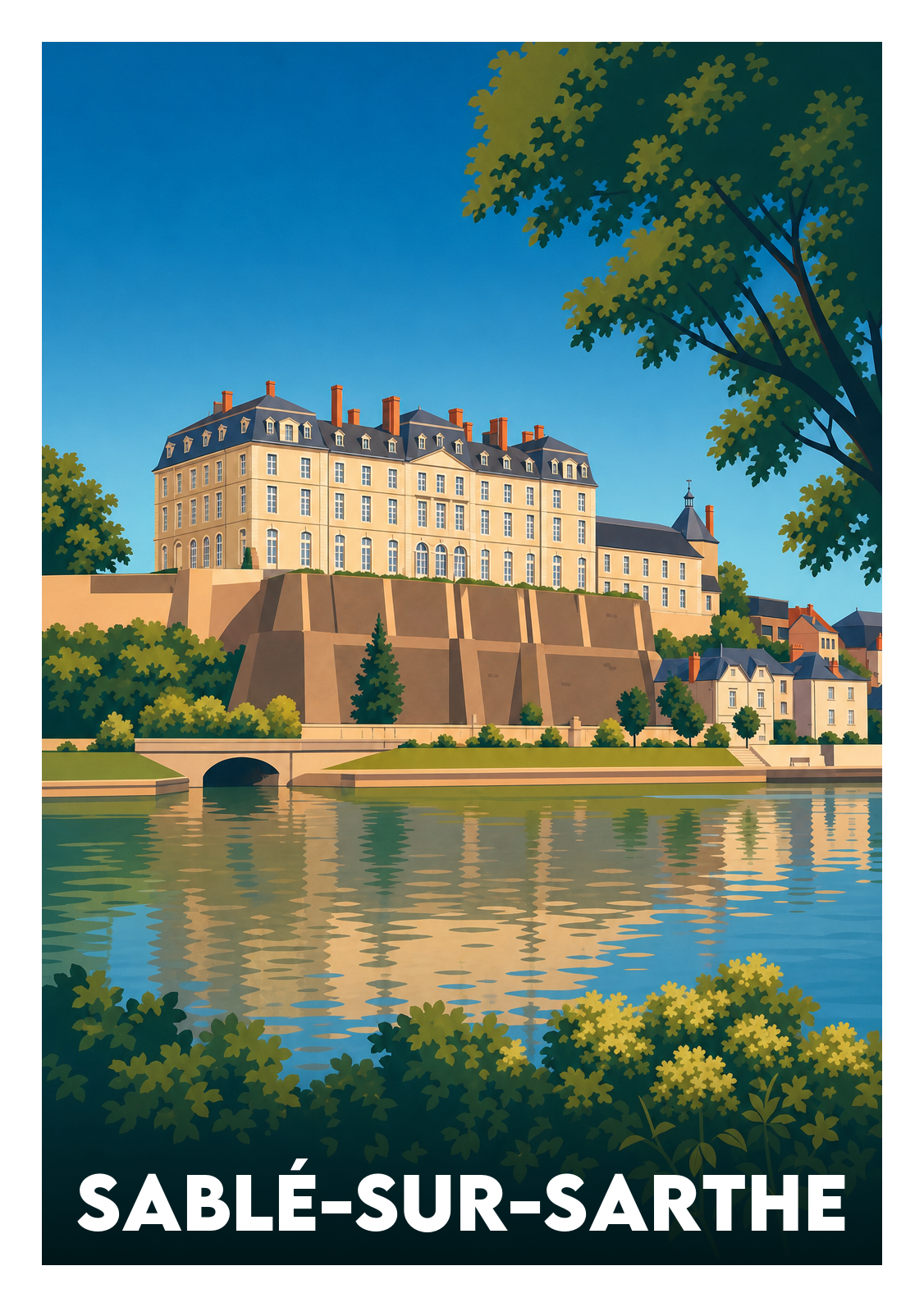 Affiche souvenir de Sablé-sur-Sarthe – image brute sans cadre