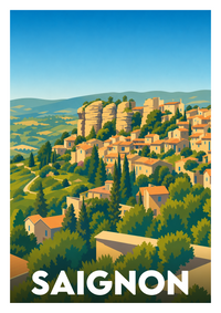 Affiche souvenir de Saignon – image brute sans cadre