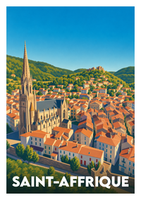 Affiche souvenir de Saint-Affrique – image brute sans cadre